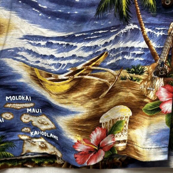Puanani By Rjc Hawaiian Shirt Unisex Cotton USA Made Island Map Beach Music - XL - Picture 9 of 12